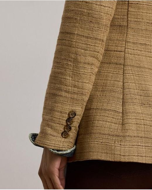 Blazer De Tweed De Mezcla De Lino Ralph Lauren de color Brown