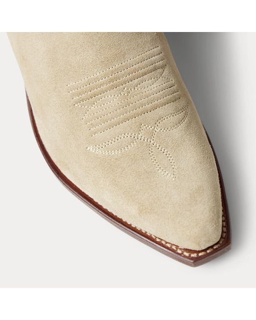 Ralph Lauren Natural Chilton Mm Calf-Suede Cowboy Boot
