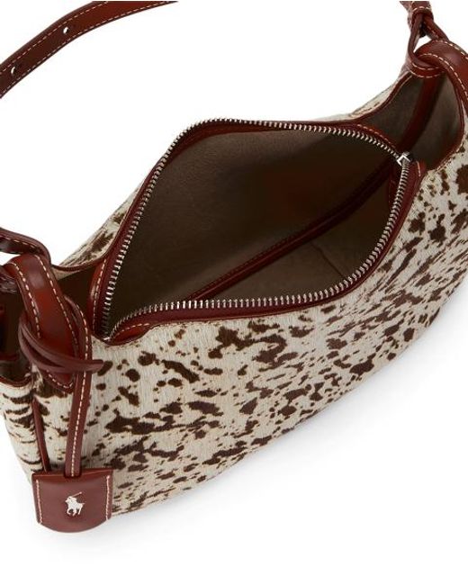 Polo Ralph Lauren Brown Polo Play Haircalf Shoulder Bag