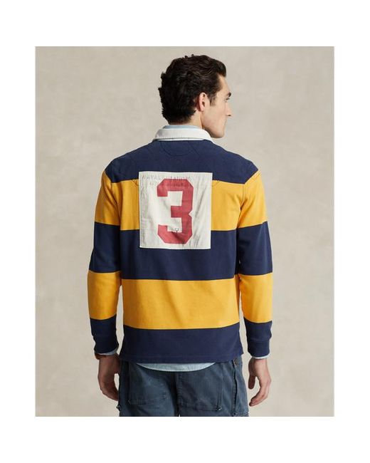 Polo Ralph Lauren Classic Fit Gestreept Jersey Rugbyshirt in het Yellow voor heren