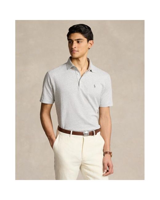 Polo Ralph Lauren Classic-Fit Piqué-Poloshirt mit Leinen in Gray für Herren