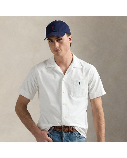 Ralph Lauren White Classic Fit Oxford Camp Shirt for men