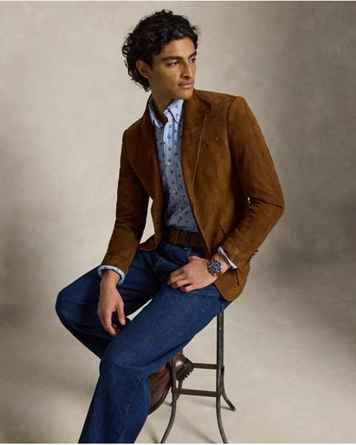 Polo Ralph Lauren Blue Custom Fit Equestrian Oxford Shirt for men