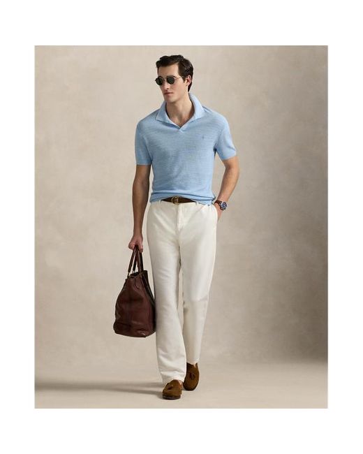 Pantaloni in cotone e lino irregolare di Polo Ralph Lauren in Blue da Uomo