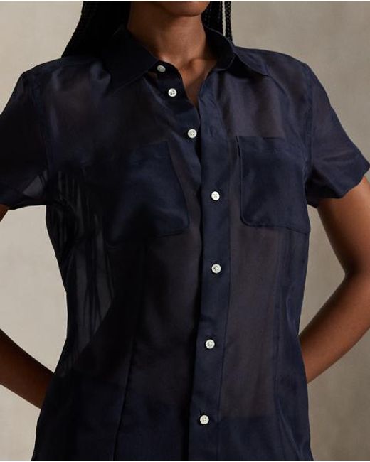 Polo Ralph Lauren Blue Silk Organza Shirt