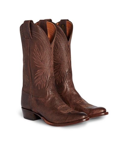 RRL Brown Plainview Leather Cowboy Boot for men