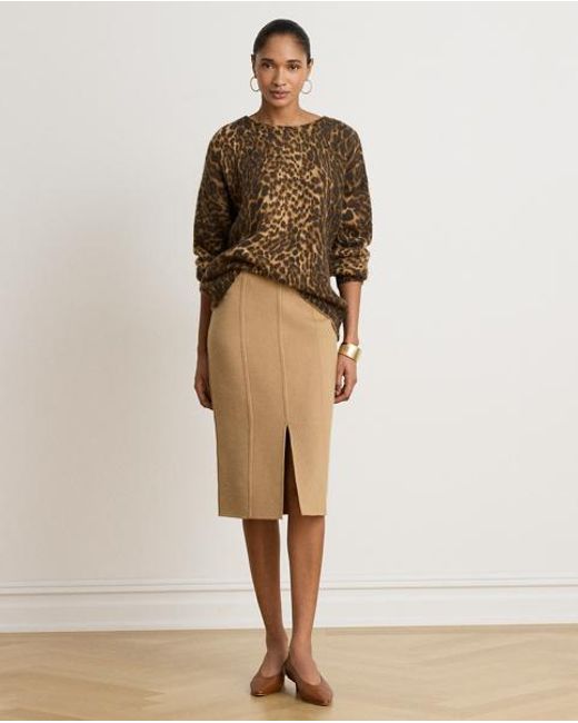Ralph Lauren Brown Ocelot-Print Crewneck Jumper