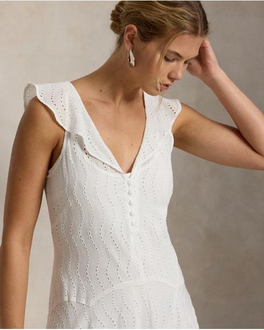Polo Ralph Lauren White Eyelet Gauze Dress