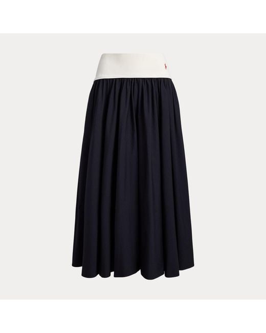 Polo Ralph Lauren Blue A-Line Skirt With Contrasting Waistband