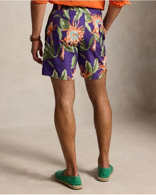 Polo Ralph Lauren Orange Ralph Lauren 7.25-Inch Hoffman Palm Island Swim Trunk for men