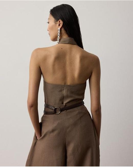 Ralph Lauren Brown Eldred Linen Top