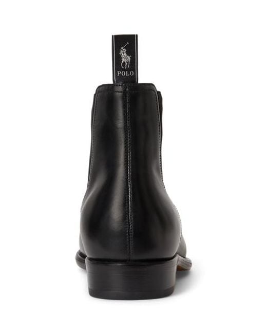 Polo Ralph Lauren Black Owen Leather Chelsea Boot for men