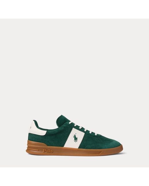 Polo Ralph Lauren Green Heritage Aera Suede Trainer for men