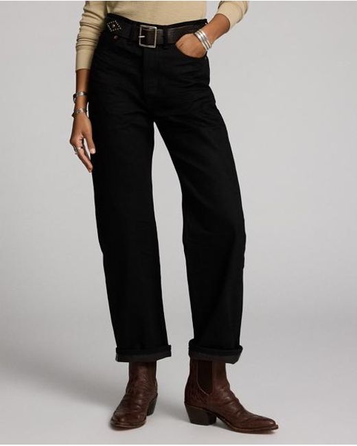 RRL Black High Boy Fit Selvedge Jean