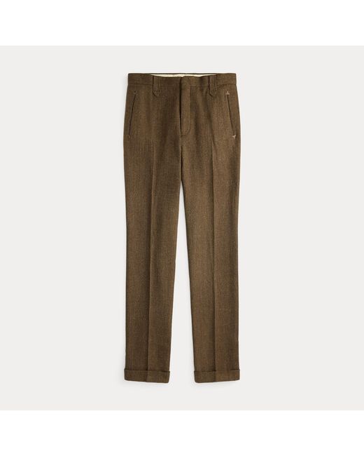Ralph Lauren Gray Slim Fit Linen-Wool Western Trousers for men