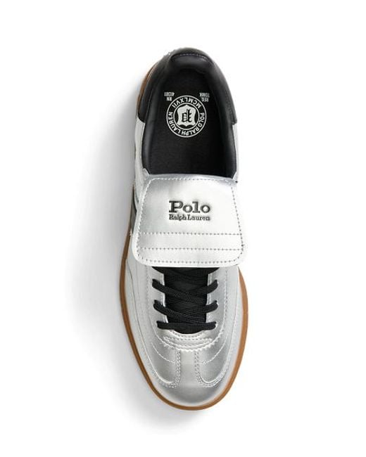 Ralph Lauren Bedford Metallic Leather Trainer