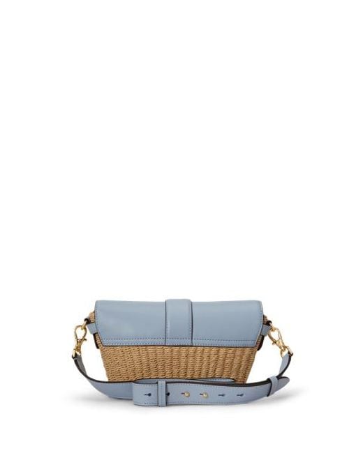 Ralph Lauren Multicolor Straw-Leather Small Lynden Shoulder Bag