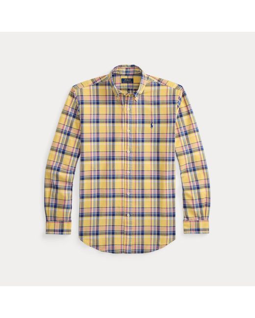 Polo Ralph Lauren Green Custom Fit Tattersall Oxford Shirt for men
