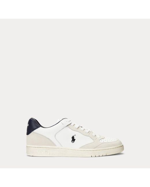 Sneaker Court in pelle e camoscio di Ralph Lauren in White da Uomo