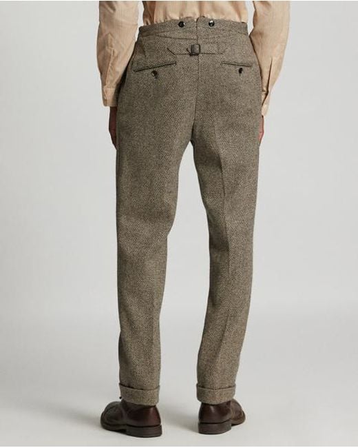 RRL Slim Fit Wollen Dobby Pantalon in het Gray voor heren