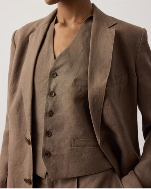 Ralph Lauren Brown Jaiden Linen Vest