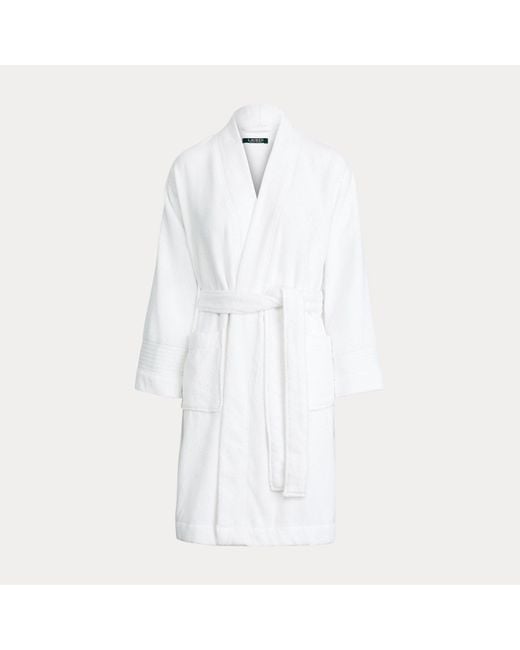 Ralph Lauren Custom Katoenen Badstof Badjas in het White