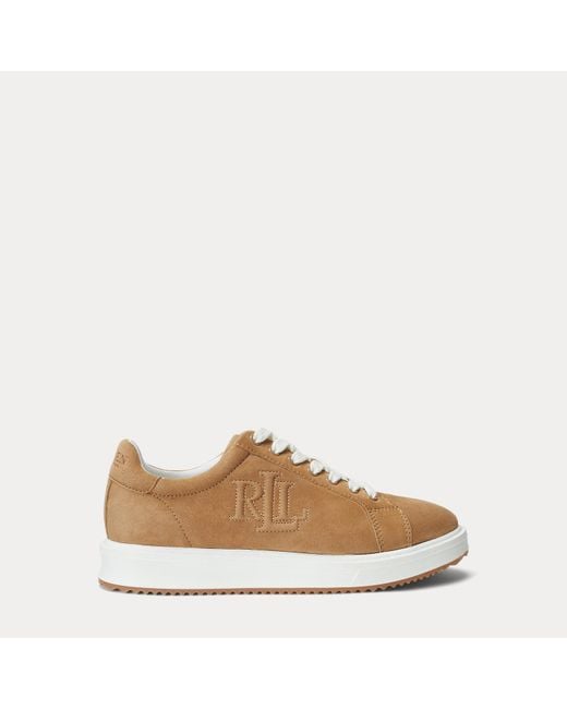 Ralph Lauren Natural Ainsley Suede Trainer