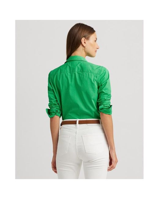 Camicia ultraleggera in cotone di Lauren by Ralph Lauren in Green
