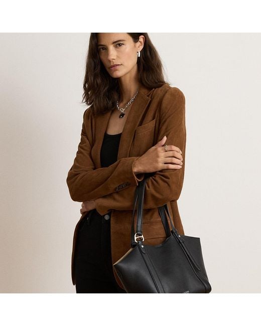 Ralph Lauren Brown Small Tasha Nappa Leather Tote Bag