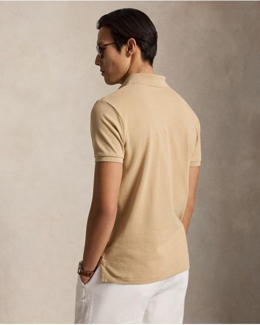 Polo Ralph Lauren Brown The Iconic Custom Slim Fit Mesh Polo for men