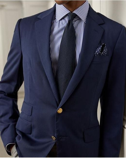 Ralph Lauren Blue Gregory Wool Serge Notch-lapel Blazer for men