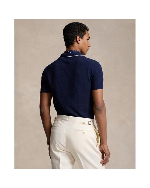 Polo Ralph Lauren Strukturierter Baumwoll-Leinen-Pullover in Blue für Herren
