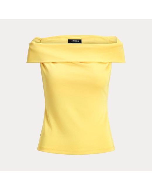 Top in jersey stretch a spalle scoperte di Lauren by Ralph Lauren in Yellow