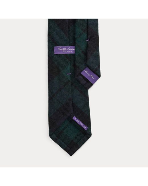 Ralph Lauren Blue Plaid Cashmere Tie for men