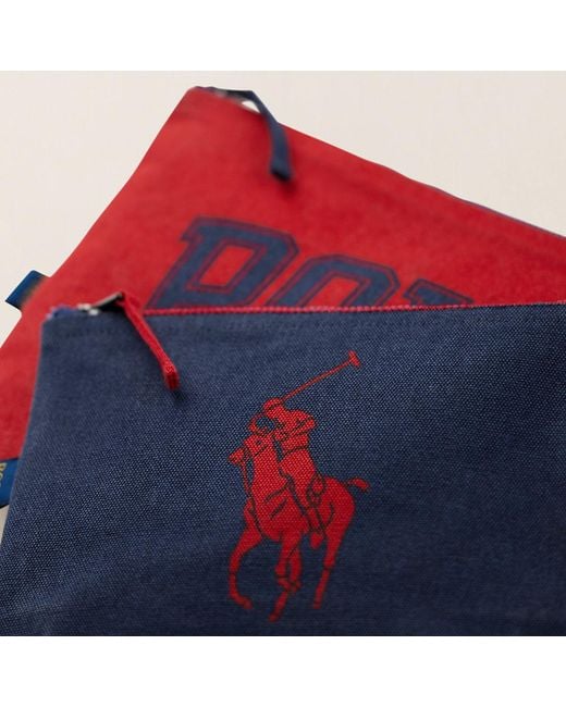 Set di 2 pochette Polo Icon di Ralph Lauren in Red