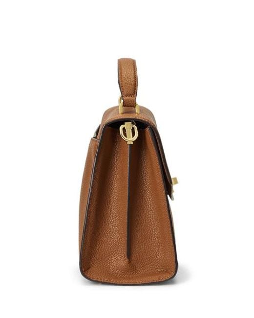 Sacoche Farrah Moyenne En Cuir Chagrin Ralph Lauren en coloris Blue