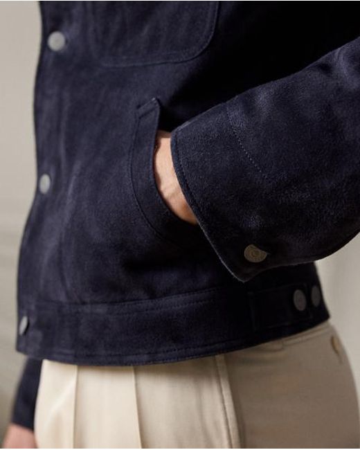 Ralph Lauren Blue Suede Jacket for men