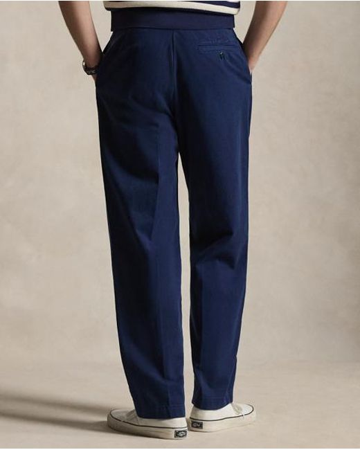 Ralph Lauren Blue Relaxed Fit Twill Officer's Trousers for men