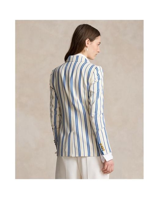 Polo Ralph Lauren Blue Striped Wool-cotton Blazer