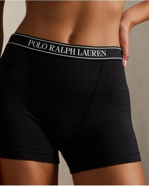 Bóxer De Mezcla De Algodón Con Logotipo Polo Ralph Lauren de color Black