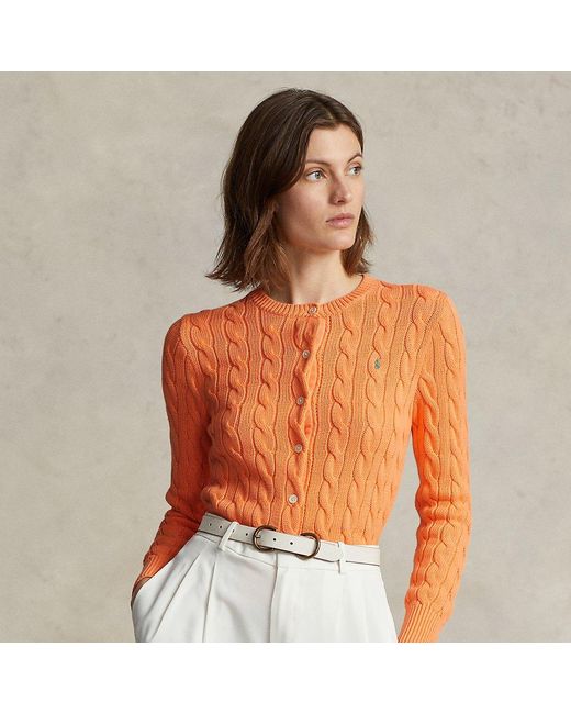 Ralph Lauren Cardigan in Orange | Lyst