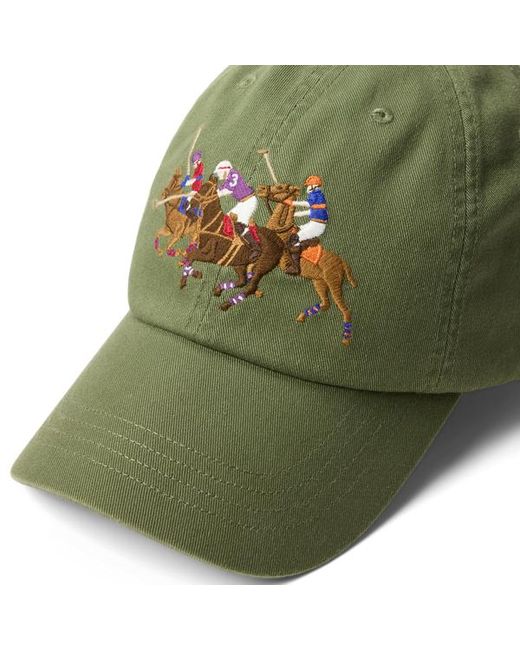 Cappellino da baseball con pony triplo di Polo Ralph Lauren in Green da Uomo