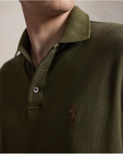Polo Ralph Lauren Green Custom Slim Fit Stretch Mesh Polo Shirt for men