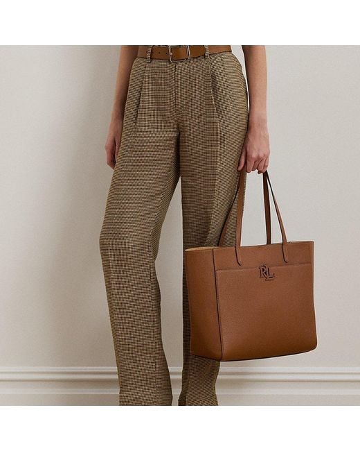 Grand Cabas Cameryn En Cuir Grainé Ralph Lauren en coloris Brown