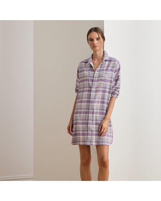 Chemise De Nuit Écossaise Sergé De Coton Ralph Lauren en coloris Purple