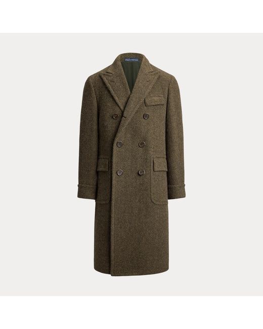Polo Ralph Lauren Green The Herringbone Tweed Polo Coat for men
