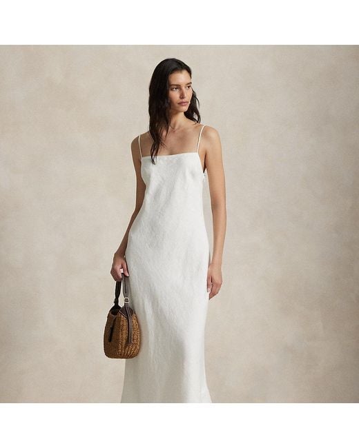 Polo Ralph Lauren White Linen Sleeveless A-Line Dress