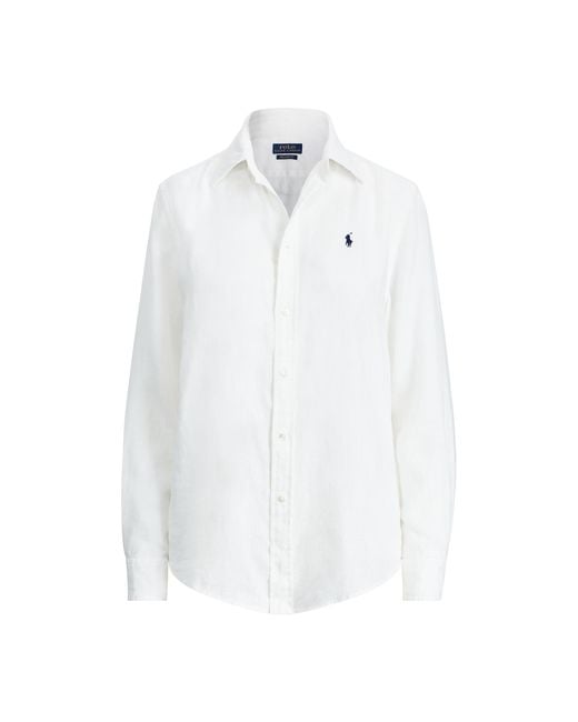 Polo Ralph Lauren White Relaxed Fit Linen Shirt