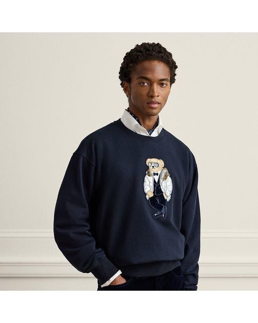 Ralph Lauren Blue Relaxed Fit Polo Bear Sweatshirt for men