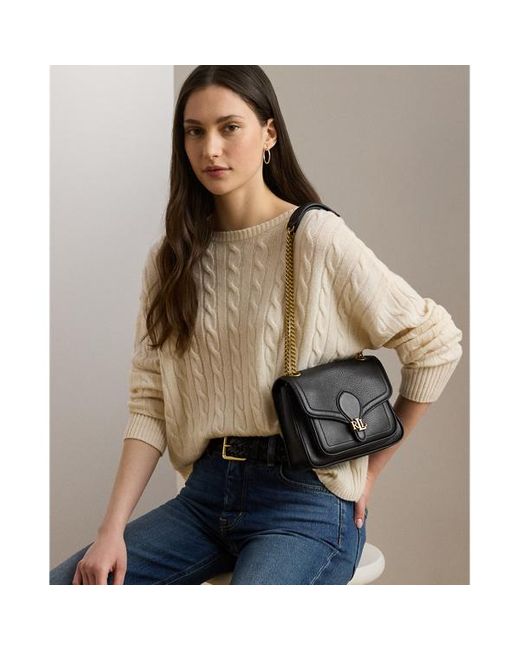 Borsa Bradley piccola pelle martellata di Ralph Lauren in Black